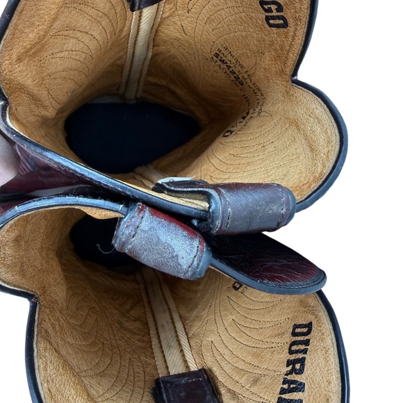 Durango Burgundy Red Leather Western Cowboy Boots Men 7.5 Women 9-9.5 - Picture 10 of 12